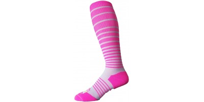 PINK & GRAY STRIPED compression socks